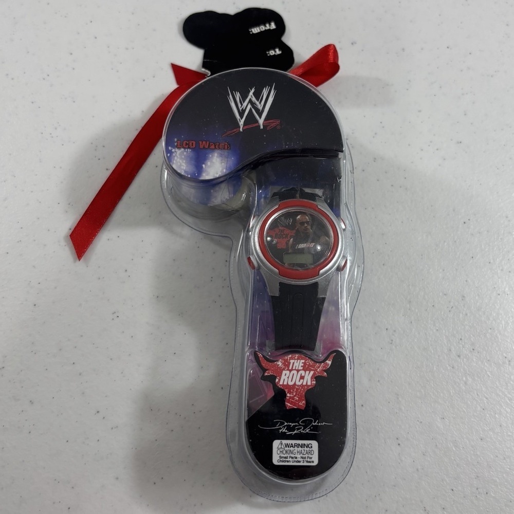 VTG 2011 WWE Dwayne The Rock "I Bring It" LCD Watch NEW In Candy Cane Wrapper